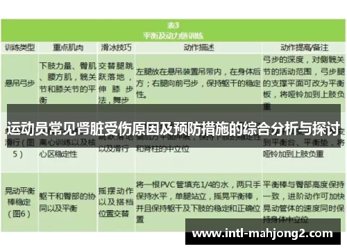 运动员常见肾脏受伤原因及预防措施的综合分析与探讨