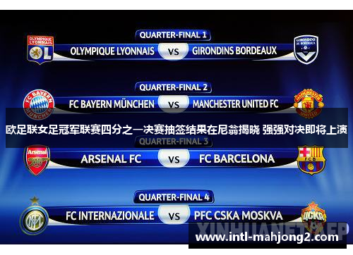 欧足联女足冠军联赛四分之一决赛抽签结果在尼翁揭晓 强强对决即将上演